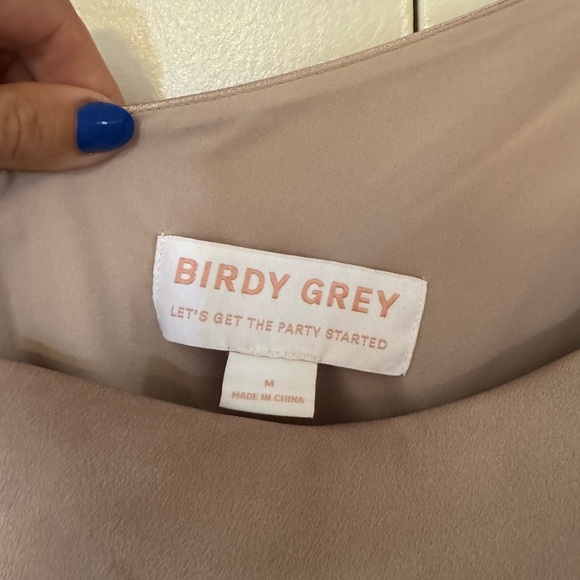 BIRDY GREY taupe Kira dress in satin - Picture 4 of 7
